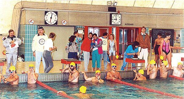 Foto: Minitriathlon in der Traglufthalle im Röthelheimbad