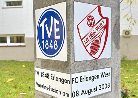 TVE und FC West Logo Logo Turnverein Erlangen 1848 und FC Erlangen West.