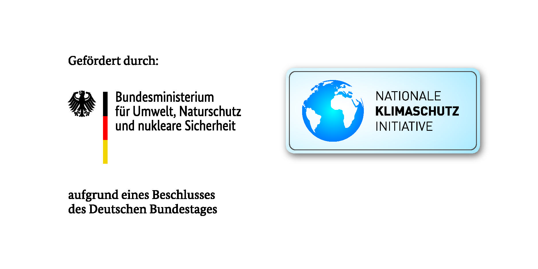 Logo nationale Klimaschutzinitiative Logos des Bundesministeriums für Umwelt, Naturschutz und nukleare Sicherheit sowie der Nationalen Klimaschutzinitiative.