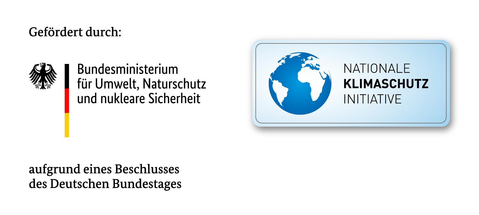 Logo nationale Klimaschutzinitiative Logo der Nationalen Klimaschutzinitiative und des Bundesministeriums für Umwelt, Naturschutz und nukleare Sicherheit.